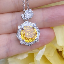 Radiant-Cut Yellow Sapphire Moissanite Necklace