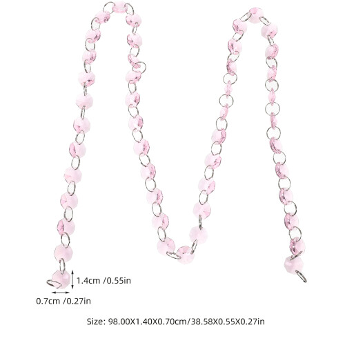 Masteelf Achteckige Perlenkette 98,00x1,40x0,70 cm Rosa 1