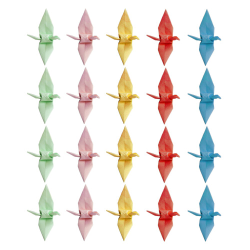 200 9 Cm Origami Kraniche Dekorationen