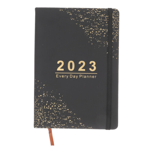 Cahier De Planning 2024 En Cuir PU Noir Accessoire De