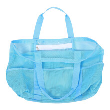 Mesh Strandtasche Himmelblau Polyester Reise 1Stück Für Damen