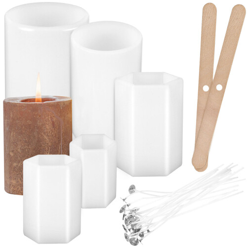 1Ensemble Moules À Bougie En Silicone Blancs Avec Accessoires Complets