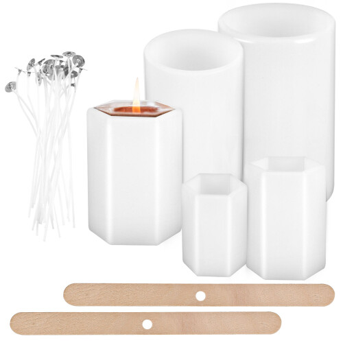1Ensemble Moules À Bougie En Silicone Blancs Avec Accessoires Complets 1