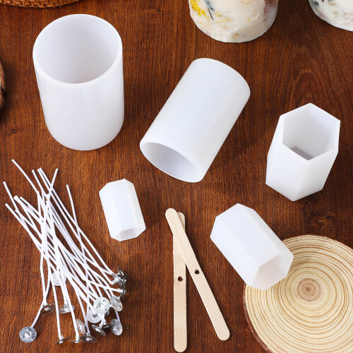 1Ensemble Moules À Bougie En Silicone Blancs Avec Accessoires Complets 2