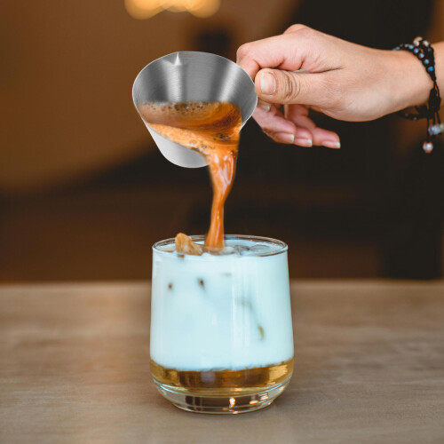 Milchschäumer Espressomessbecher Gold 1 2