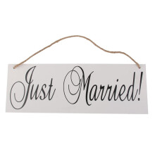 2Stk Just Married Schilder Mit Drahtaufhängern Hochzeitsdekoration