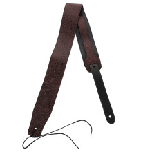 1 Pc Durable Pu Guitar And Bass Strap For Carrying Dark Red
