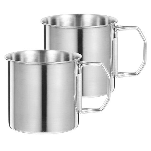 Camping Kaffeebecher Silber 2 Stk