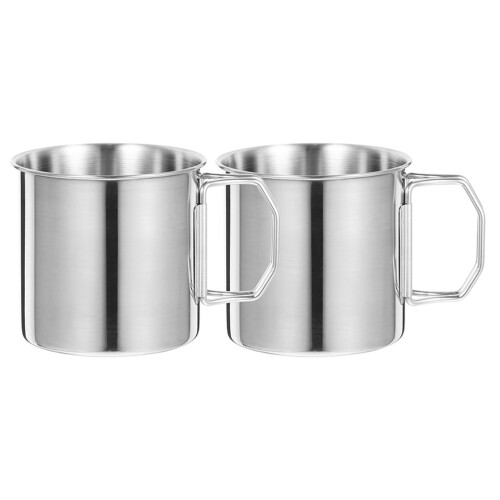 Camping Kaffeebecher Silber 2 Stk 2