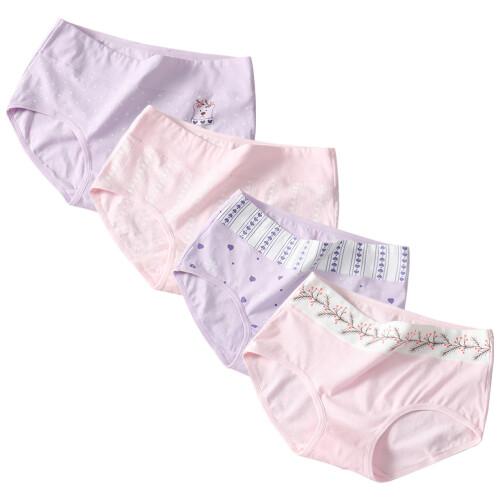 4Stück Unterwäsche Spandex Taille