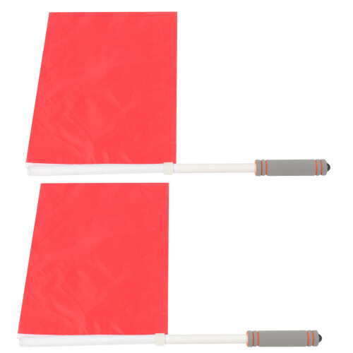 2Pièces Drapeaux Signal Rouge Portable Pour Compétition Athlétique 1