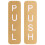 Pull Push Push Pull Tür Aufkleber Golden PVC 1 Paar Büro Gebrauch 7