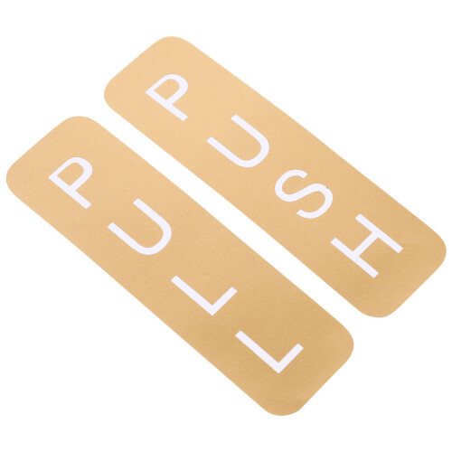 Pull Push Push Pull Tür Aufkleber Golden PVC 1 Paar Büro Gebrauch 2