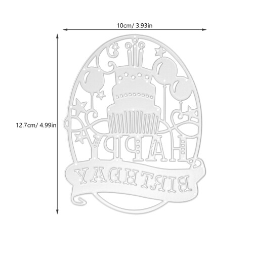 Geburtstagskuchenform Happy Kinder Scrapbooking Kind Silber 1