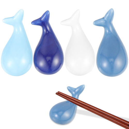 4Stück Wal Essstäbchenhalter Löffelhalter 1