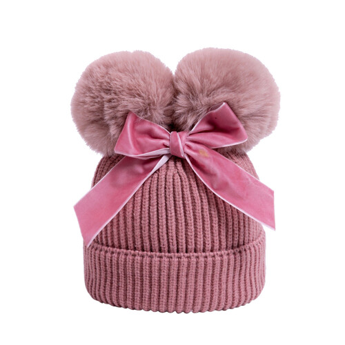 Baby Bonnet Mütze Mit Schleife Warm 1