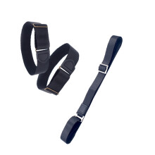 Unisex Shirt Stay Belt Set Black Anti-Slip Clip Shirt Armbands