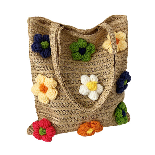 Floral Tote Khaki 1 Set