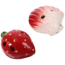 2 Stk. Ocarina Für Kinder Musikinstrument Reise Rot