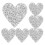 6Stk Herzförmige Glitzer Patches Silber Resin Dekorative Kleider 1