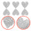 6Stk Herzförmige Glitzer Patches Silber Resin Dekorative Kleider 11