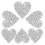6Stk Herzförmige Glitzer Patches Silber Resin Dekorative Kleider 6