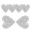 6Stk Herzförmige Glitzer Patches Silber Resin Dekorative Kleider 9