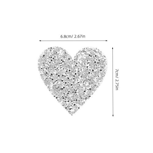 6Stk Herzförmige Glitzer Patches Silber Resin Dekorative Kleider 1