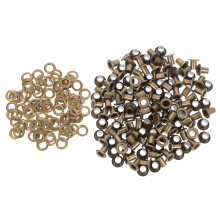 100 Sets Schoenveterspelden Handtasschroeven Oogjes Knopenringen