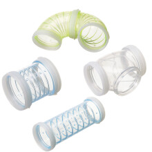 4Stk DIY Hamster Maze Röhren, Farbige Kunststoff-Spieltunnel