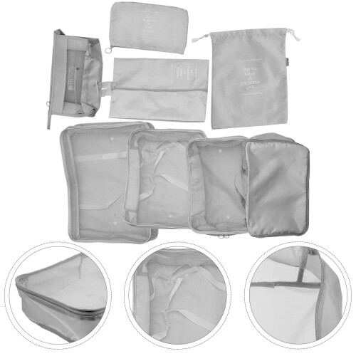 1 Set Reise Verpacken Grau Polyester 34x24x12 Cm 2