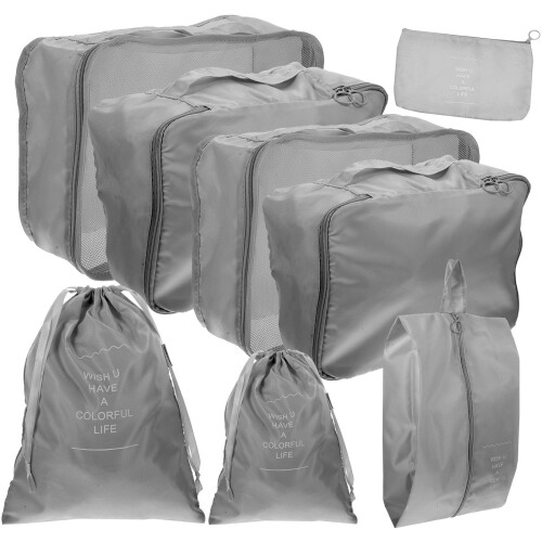 1 Set Reise Verpacken Grau Polyester 34x24x12 Cm 1
