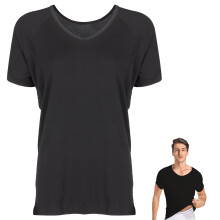 Mens Zweetwerend T Shirt Zwarte Rondhals Katoen 1