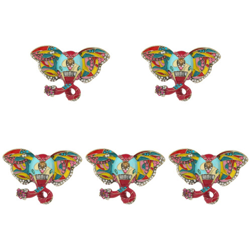 5 St Emaille Olifant Broche Kraagpin Sieraden 1