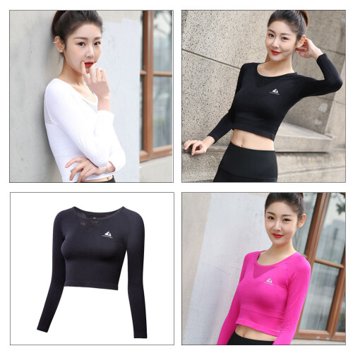 Worgeous Langarm Yoga Top Elastisch Sportcrop 1