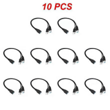 (10Pcs) 30cm USB 3.0 to USB 3.0 2.0 USB Female to Dual USB Male Extra Power Data Y One Point Two Extension Cable Computer Adapter Cable