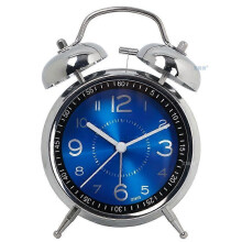 (Blue) Loud Alarm Clock For Heavy Sleepers Adults,4.5 Inch Silent Non-ticking Quartz With Backlight,twin Bell