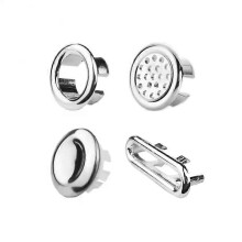 (4PCS SET1) 5/1pcs Sink Hole Overflow Cover For Kitchen Bathroom Basin Decoration Tub Drain Cover Sink Wash Basin Round Overflow Ring Plug