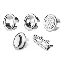 (5PCS SET2) 5/1pcs Sink Hole Overflow Cover For Kitchen Bathroom Basin Decoration Tub Drain Cover Sink Wash Basin Round Overflow Ring Plug