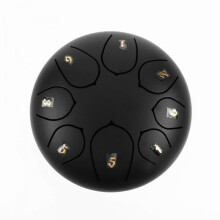 (Black) 8 Note 6 Inch Drum Rain Drum for Outside Garden Steel Tongue Drum Rain Chime