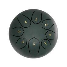 (Dark Green) 8 Note 6 Inch Drum Rain Drum for Outside Garden Steel Tongue Drum Rain Chime