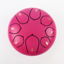 (Pink) 8 Note 6 Inch Drum Rain Drum for Outside Garden Steel Tongue Drum Rain Chime