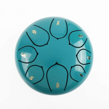 (Lake Blue) 8 Note 6 Inch Drum Rain Drum for Outside Garden Steel Tongue Drum Rain Chime
