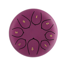 (Purple) 8 Note 6 Inch Drum Rain Drum for Outside Garden Steel Tongue Drum Rain Chime