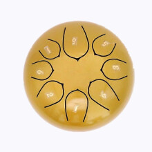 (Golden) 8 Note 6 Inch Drum Rain Drum for Outside Garden Steel Tongue Drum Rain Chime