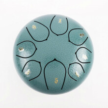 (Light Blue) 8 Note 6 Inch Drum Rain Drum for Outside Garden Steel Tongue Drum Rain Chime