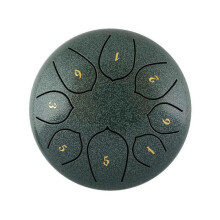 (Cyan Color) 8 Note 6 Inch Drum Rain Drum for Outside Garden Steel Tongue Drum Rain Chime