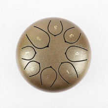 (Bronze Color) 8 Note 6 Inch Drum Rain Drum for Outside Garden Steel Tongue Drum Rain Chime