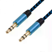 (blue, 1pc) 1~8PCS Nylon Jack Aux Cable 3.5 Mm To 3.5mm Audio Cable Male To Male Gold Plug Car Aux Cord For 1m hOT