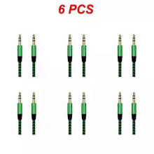 (green, 6pcs) 1~8PCS Nylon Jack Aux Cable 3.5 Mm To 3.5mm Audio Cable Male To Male Gold Plug Car Aux Cord For 1m hOT